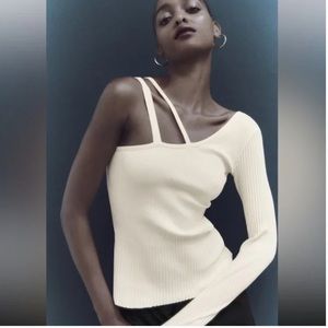 Zara asymmetrical ribbed shirt